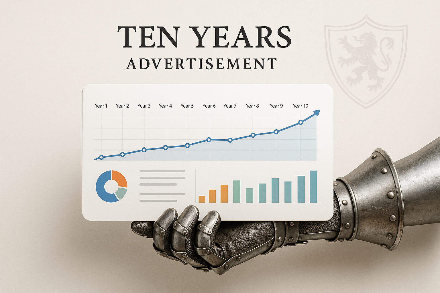 Armored gauntlet with 10-year timeline