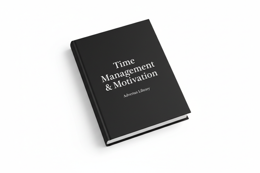 Black book white background title and Advertan library on cover only