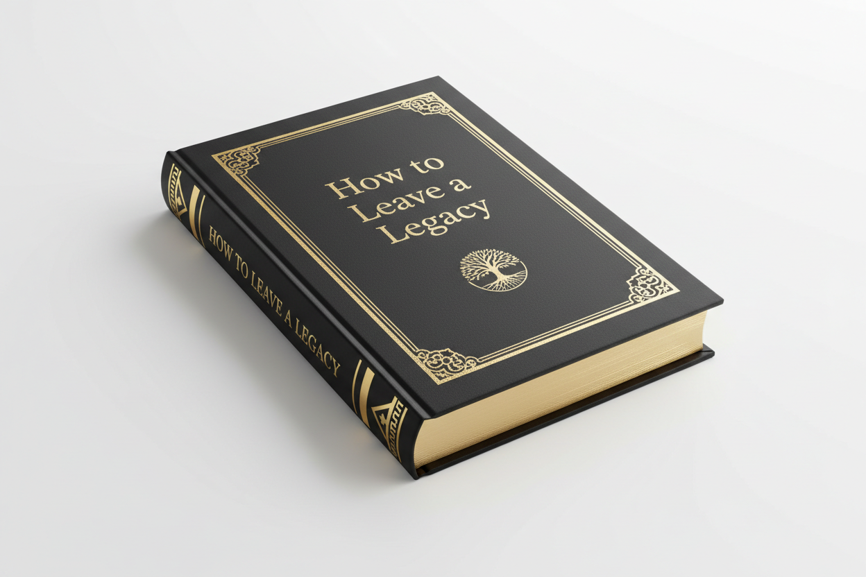 How to Leave a Legacy (White background, black book)