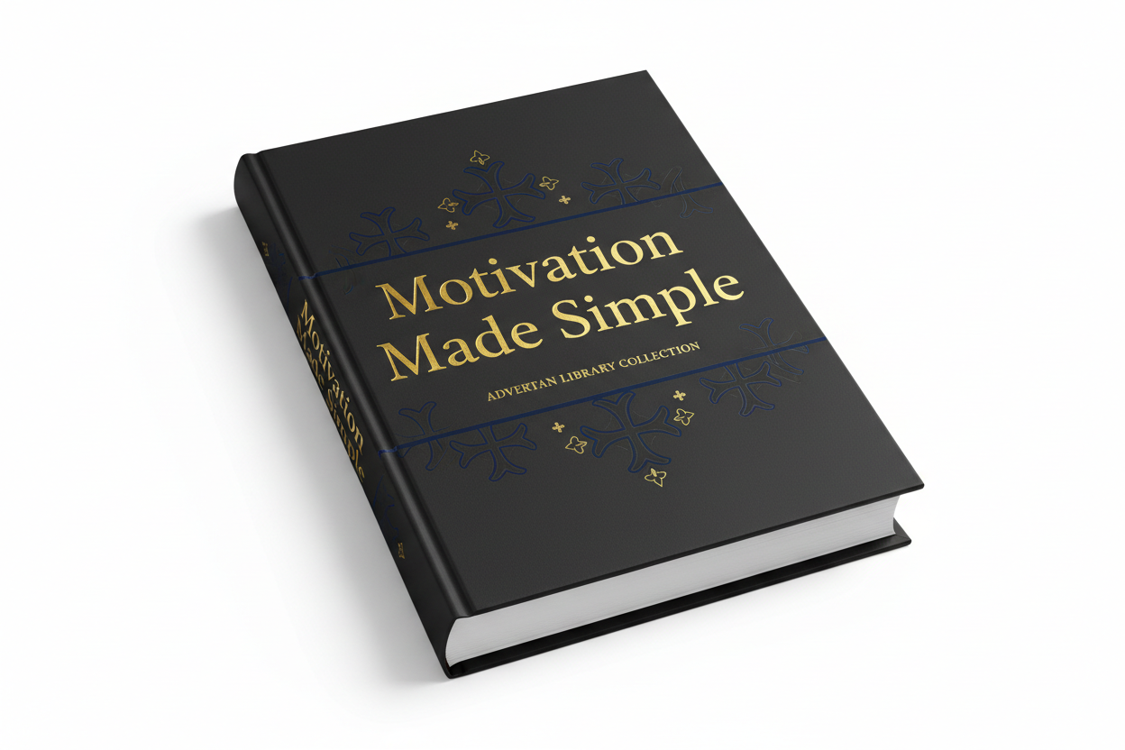 Motivation Made Simple (black book white background, Advertan library book)